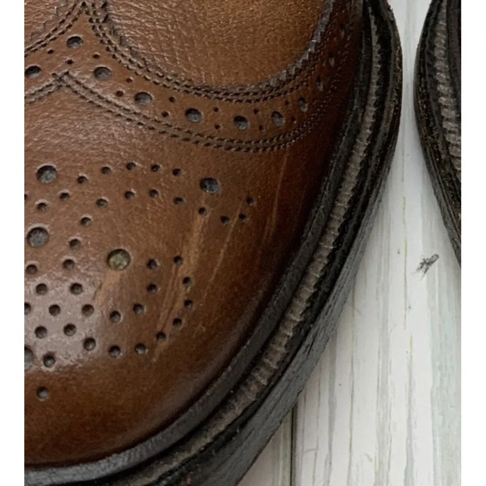 VTG Allen Edmonds 9157 MacNeil Brown Pebbled Leather Wingtip Brogue Shoes 9.5 B‎